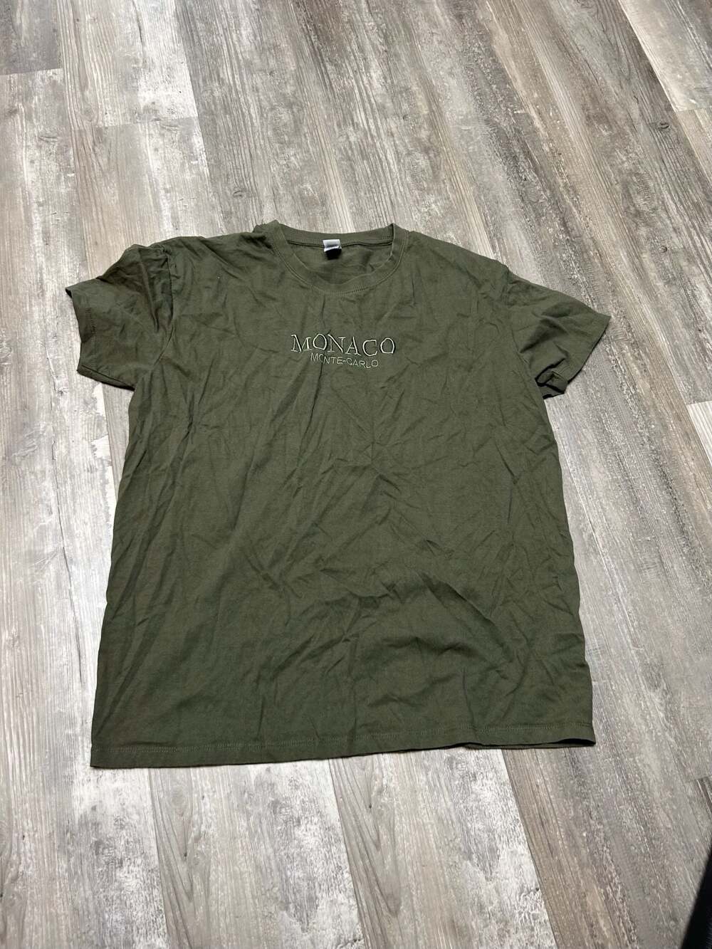Vintage MONACO Monte Carlo Embroidered Made in Italy T-Shirt Sz Medium
